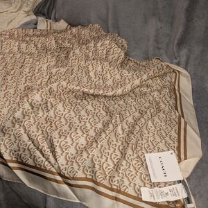 Coach Beige and Brown Scarf